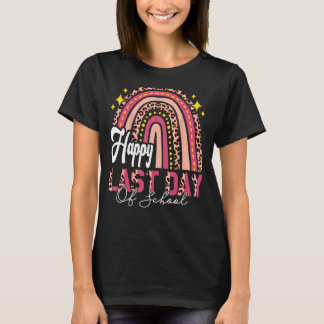 Happy Letzten Tag der Schule Niedlich Rainbow Pink T-Shirt