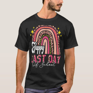 Happy Letzten Tag der Schule Niedlich Rainbow Pink T-Shirt