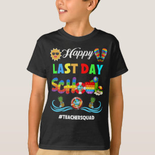 Happy Letzten Tag Schule Bye Schule Hallo Pool Tea T-Shirt