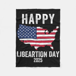 Happy Liberation Day 2025 Präsident Trump Funny Po Fleecedecke