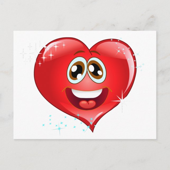 Happy Liebe Heart Emoji Postkarte (Vorderseite)