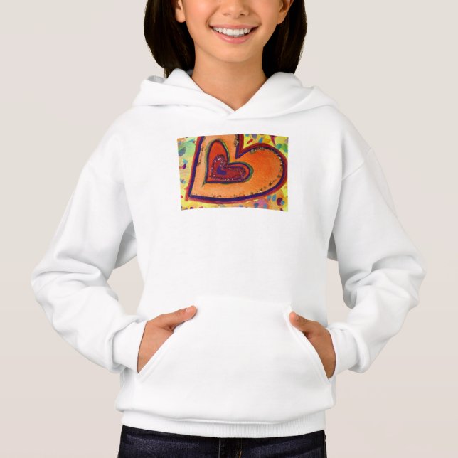 Happy Liebe Hearts Art Hoodie Sweatshirt (Vorderseite)