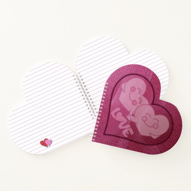 Happy Liebe Hearts Spiral Notebook Notizbuch (Innenseite)
