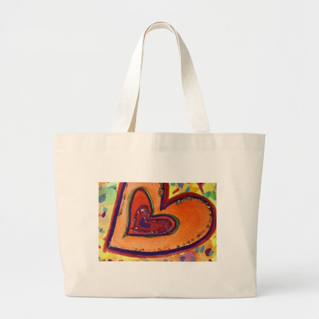 Happy Liebe Herz Kunst Inspiration Tote Tasche (Vorne)