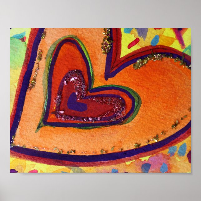 Happy Liebe Hört Malerei Art Poster Prints (Vorne)