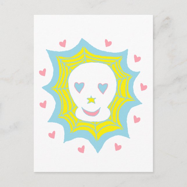 Happy Liebe Skull Postkarte (Vorderseite)