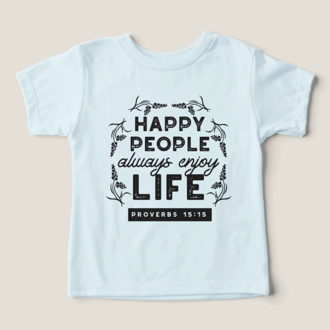 Happy Life with Faith – Proverbs 15:15 Art (Design Vorderseite)