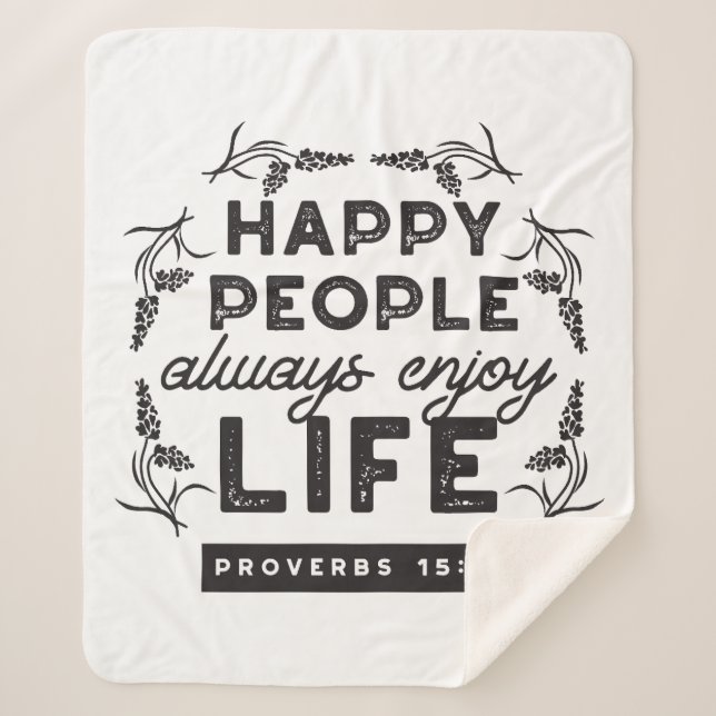 Happy Life with Faith – Proverbs 15:15 Art Sherpadecke (Vorderseite)