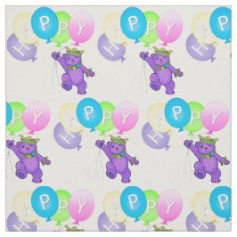 Happy Lila Teddy Bärenprinzessin mit Balloons Stoff