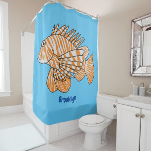 Happy lionfish Cartoon Illustration Duschvorhang