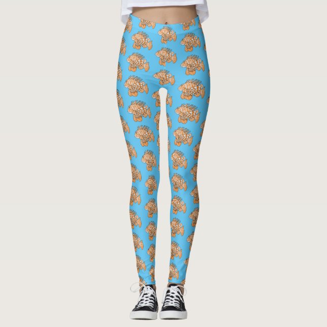 Happy lionfish Cartoon Illustration Leggings (Vorderseite)