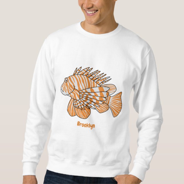 Happy lionfish Cartoon Illustration Sweatshirt (Vorderseite)