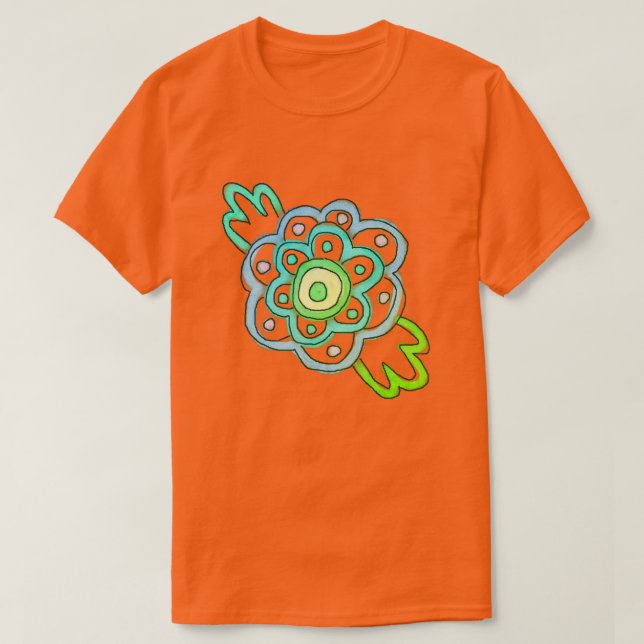 Happy Little Blume Abstrakte Kunst zu tragen T-Shirt (Design vorne)