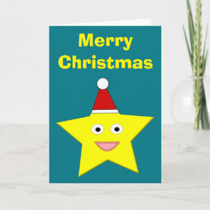 Happy Little Christmas Star Custom Card Feiertagskarte