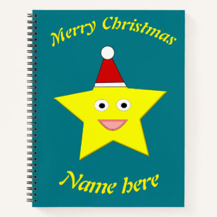 Happy Little Christmas Star Custom Spiral Notebook Notizbuch