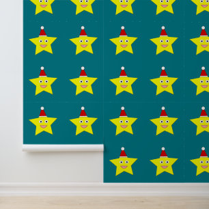 Happy Little Christmas Star Gemustert Tapete