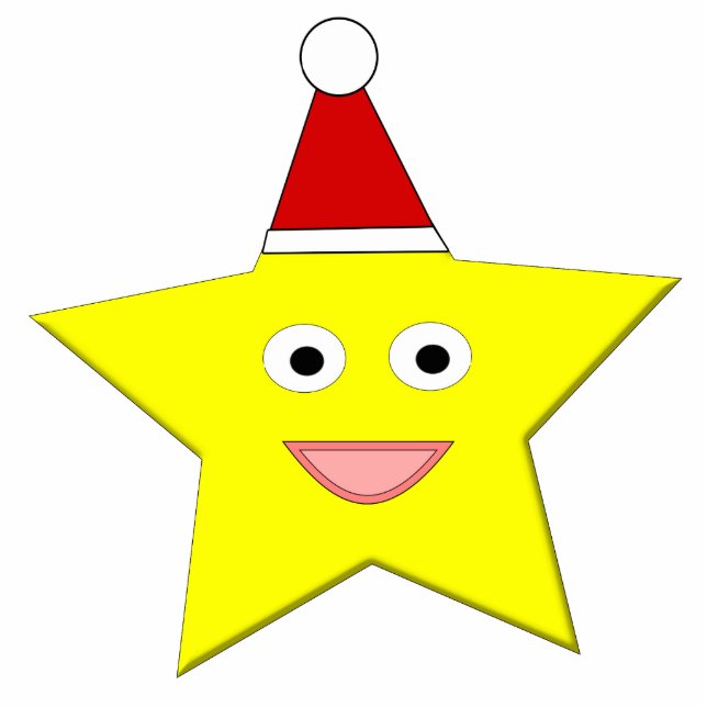 Happy Little Christmas Star Ornament Fotoskulptur Ornament (Vorne)