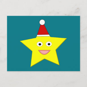 Happy Little Christmas Star Postcard Feiertagspostkarte