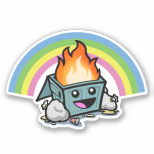 "Happy Little Dumpster Fire" Aufkleber