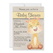 Happy Little Giraffe Baby Shower Einladung