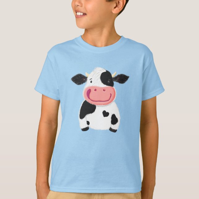 Happy Little Holstein Milchkühe T-Shirt (Vorderseite)