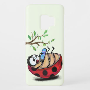 Happy Little Ladybug mit Telefon - Funny Zeichnend Case-Mate Samsung Galaxy S9 Hülle
