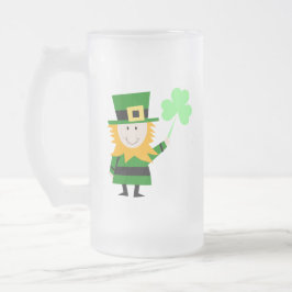 Happy Little Leprechaun Mattiert Glass Tasse