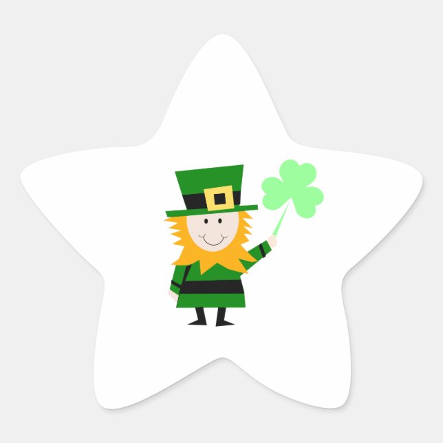 Happy Little Leprechaun Stern-Aufkleber (Vorderseite)