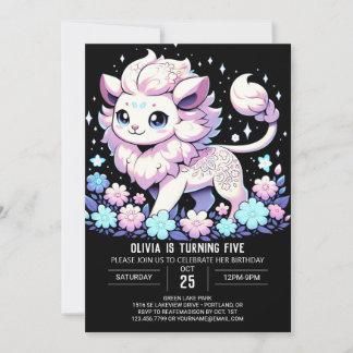 Happy Little Lion Digital Geburtstag Einladung