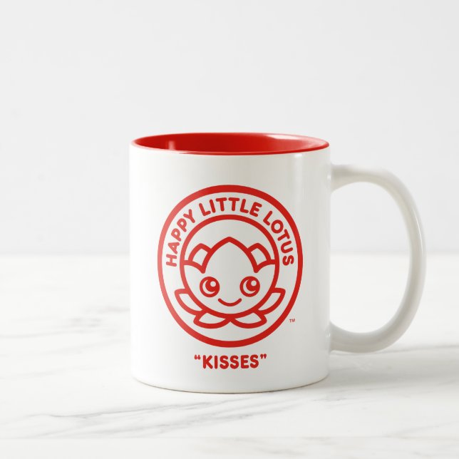 Happy Little Lotus, Kisses, Zweifarbige Tasse (Rechts)