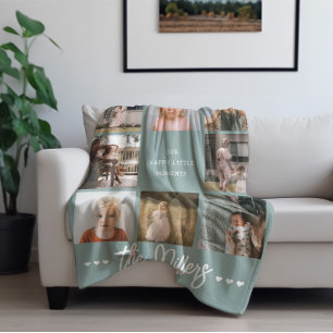 Happy Little Moments   Moderner Familienname mit 8 Fleecedecke