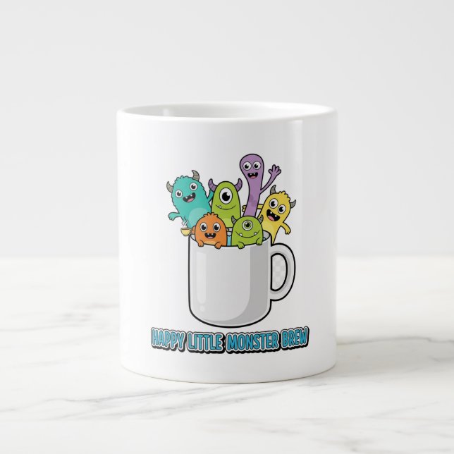 Happy Little Monster Brew Jumbo-Tasse (Vorderseite)