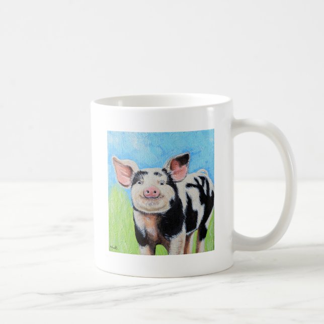 Happy Little Pig Painting Kaffeetasse (Rechts)