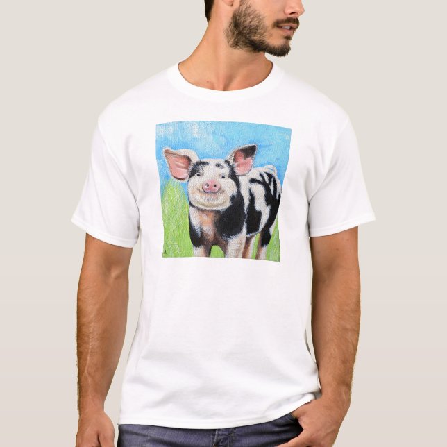 Happy Little Pig Painting T-Shirt (Vorderseite)