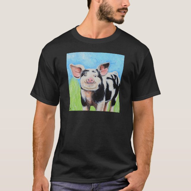 Happy Little Pig Painting T-Shirt (Vorderseite)