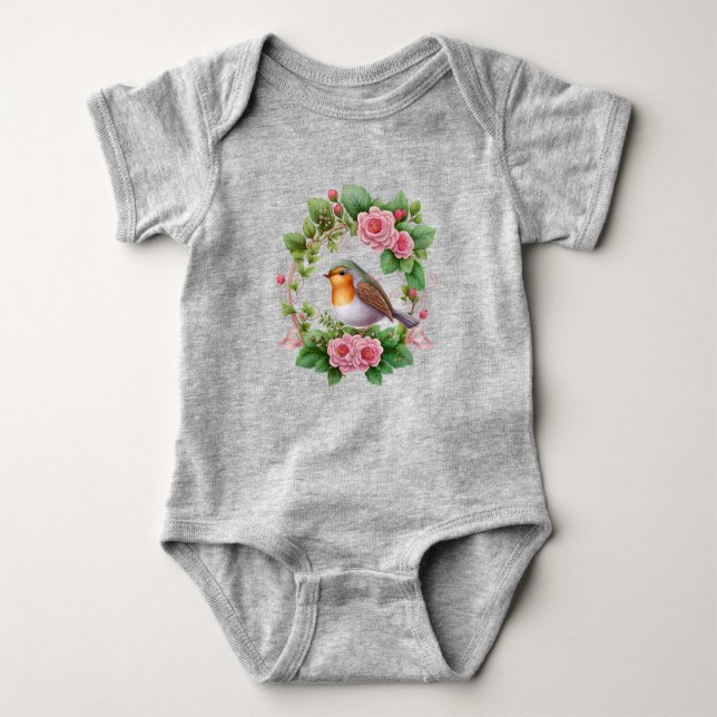 Happy Little Robin Baby Bodysuit Baby Strampler (Vorderseite)