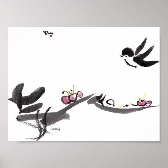 Happy Little Swallow Art Print Poster (Vorne)
