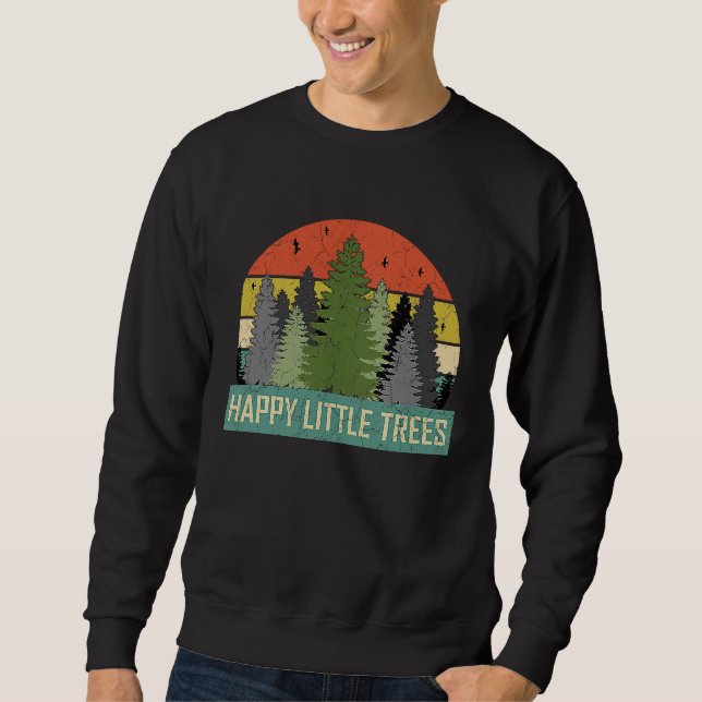 Happy Little Trees Evergreen Forest  For Men Women Sweatshirt (Vorderseite)