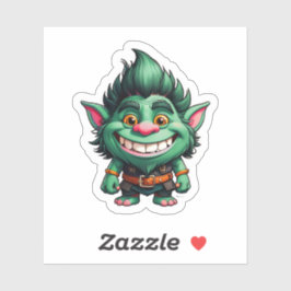 Happy Little Troll Chibi Illustration Aufkleber