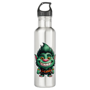 Happy Little Troll Chibi Illustration Edelstahlflasche