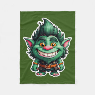 Happy Little Troll Chibi Illustration Fleecedecke