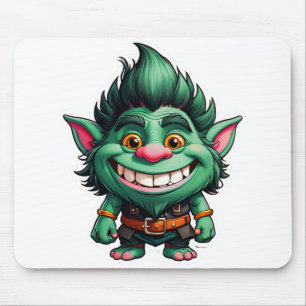Happy Little Troll Chibi Illustration Mousepad