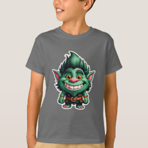 Happy Little Troll Chibi Illustration T-Shirt