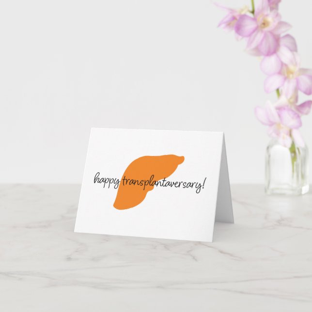 Happy Liver Transplantaversary Script Notecard Karte (Orchidee)