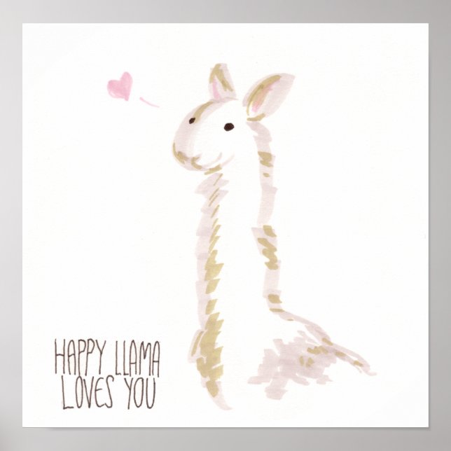Happy Llama Lieben You Poster (Vorne)
