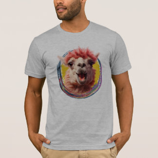 "Happy Llama mit farbenprächtigem Hintergrund" T-Shirt