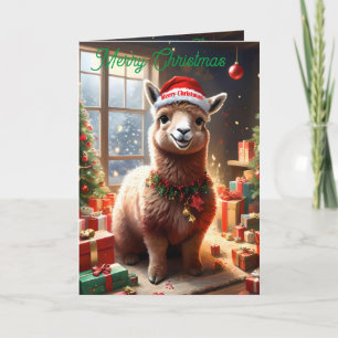 Happy Llama Weihnachten, Weihnachtskarte Karte