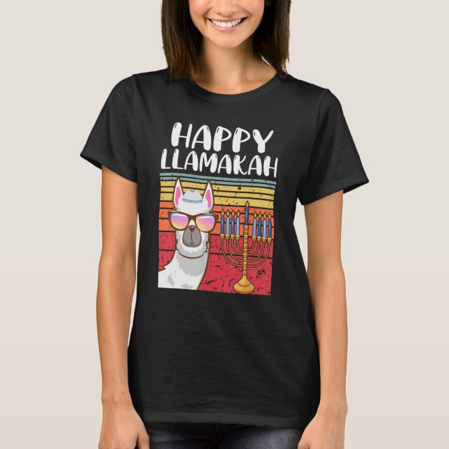 Happy Llamakah Jewish Llama   Hanukkah Pajamas Cha T-Shirt (Vorderseite)