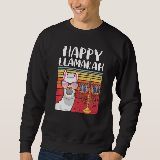 Happy Llamakah Jewish Llama  Hanukkah Pajamas Chan Sweatshirt (Vorderseite)