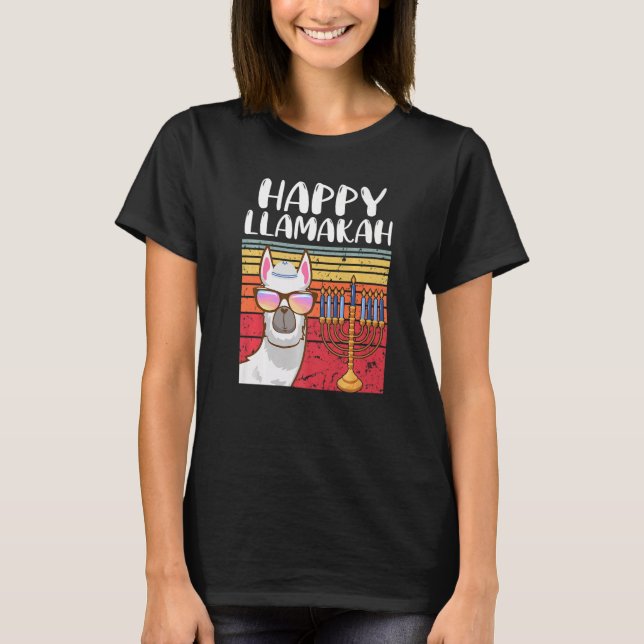 Happy Llamakah Jewish Llama  Hanukkah Pajamas Chan T-Shirt (Vorderseite)